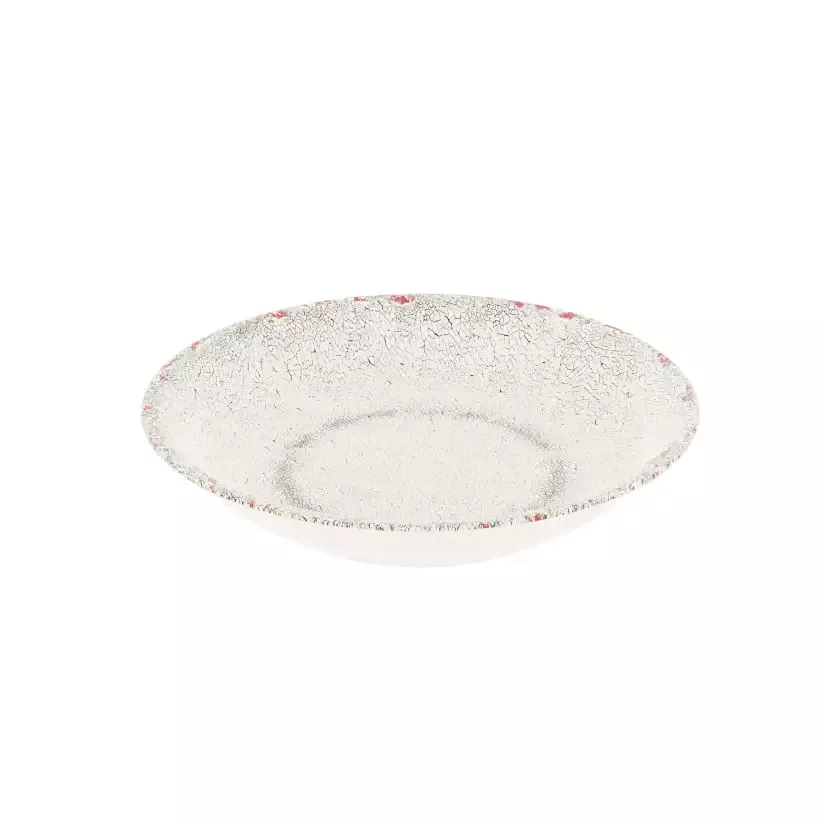 Plat melamine rond blanc rustique d350x70mm