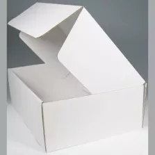 Boite haute couvercle charniere blanc 447x332x148mm