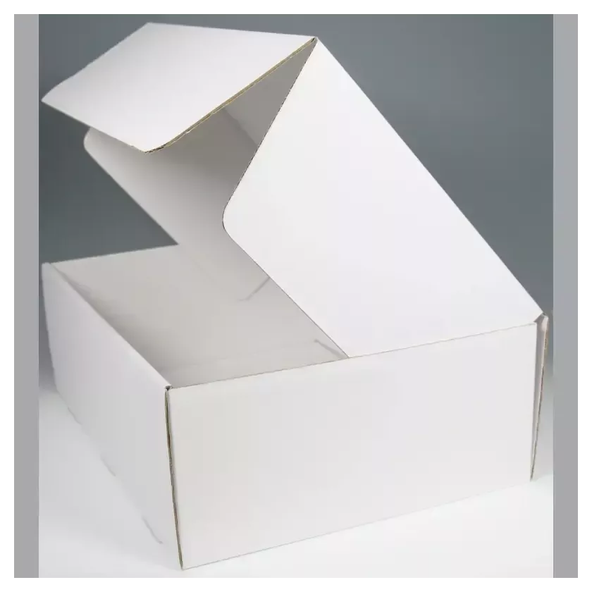 Boite haute couvercle charniere blanc 447x332x148mm