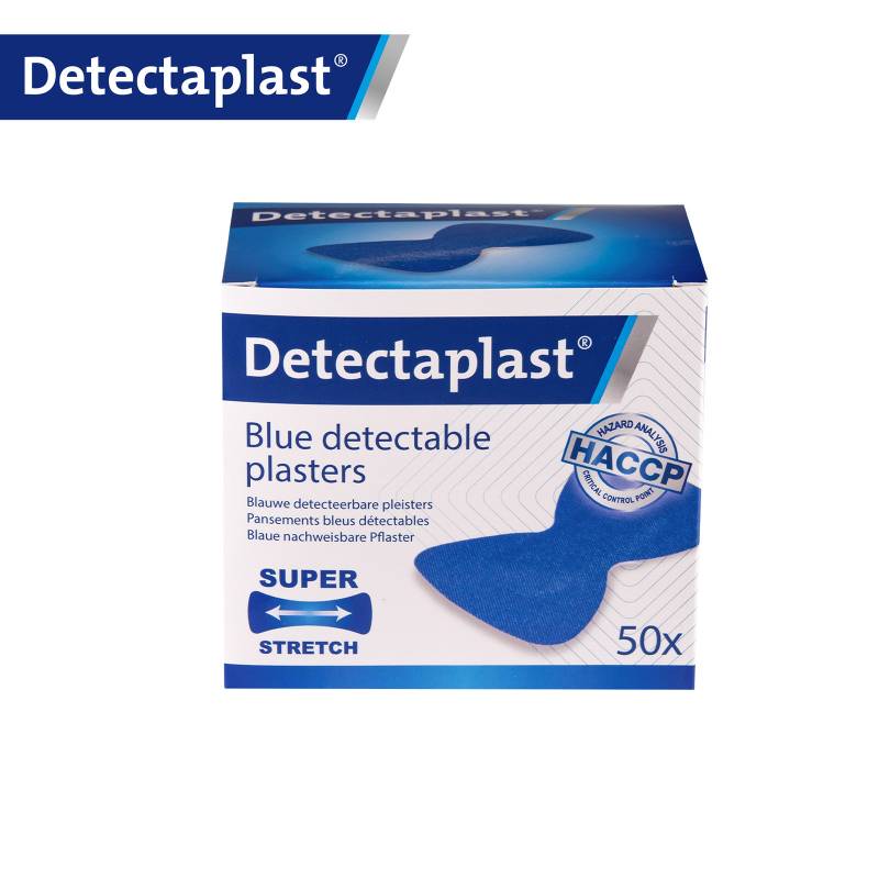 Sparadrap métal détectable bleu papillon 68 × 38 mm (carton 50)