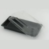 PET plat 171x91mm avec couvercle noir et transparent