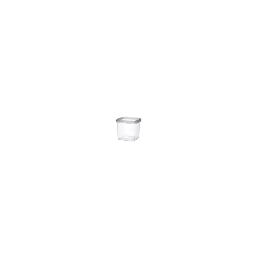 PP ravier et couvercle 1100ml transparent 128x128x118mm cachete