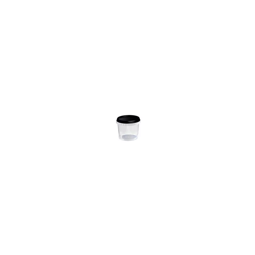 PP ravier et couvercle noir diametre 118x144mm 1025ml cachete