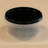 PP ravier et couvercle diametre 133x57mm 500ml cachete transparent-noir