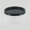 PP cup et couvercle diametre 95x45mm 180ml D cachete transparent-noir