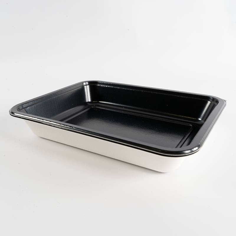 Barquette papier PET noir 227x178x35mm
