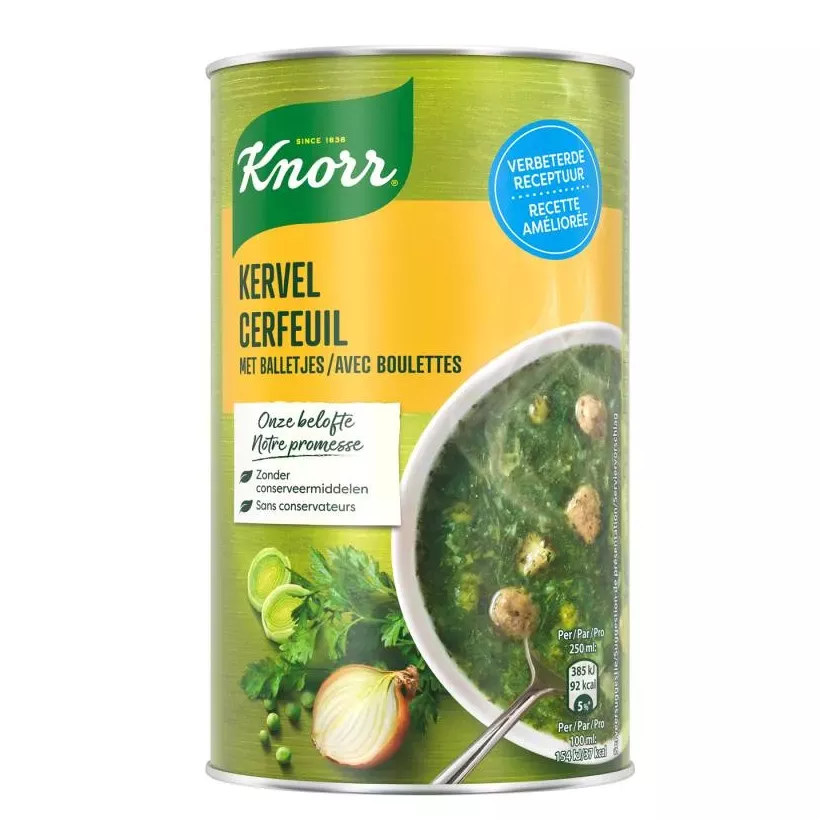 Soupe cerfeuil plus boulettes boite 515ml Knorr