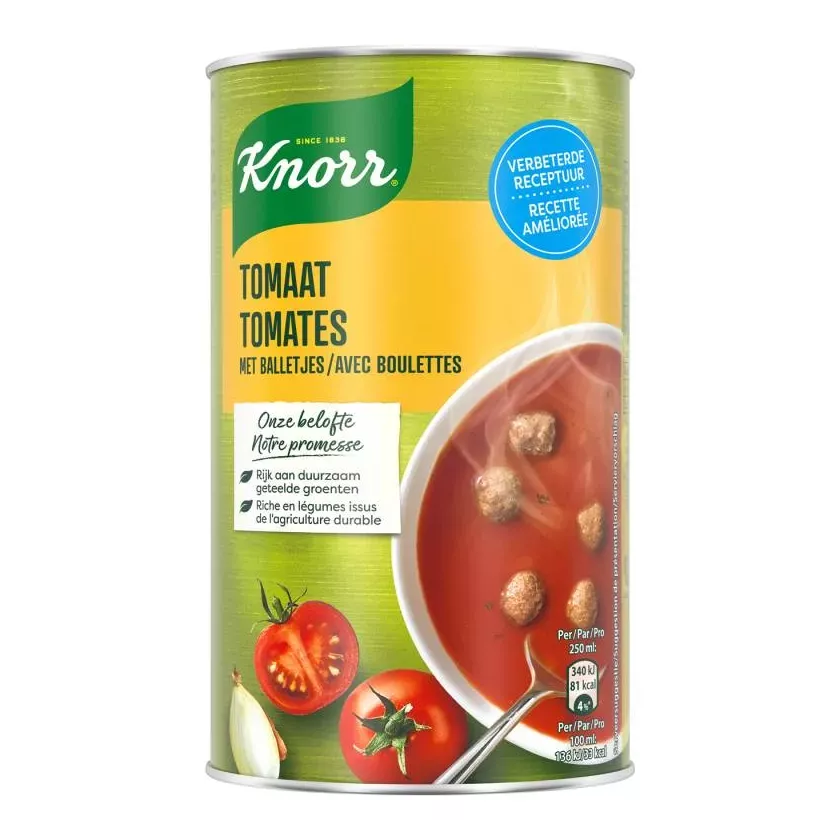 SOUPE TOMATES + boulettes boite 515ml Knorr