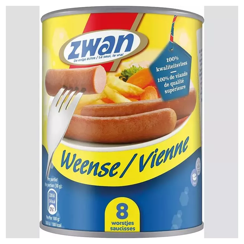Saucisses Vienne 8 pieces 240g Zwan