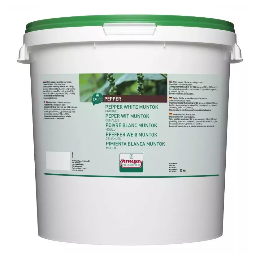 Poivre blanc moulu Muntok 10kg Verstegen