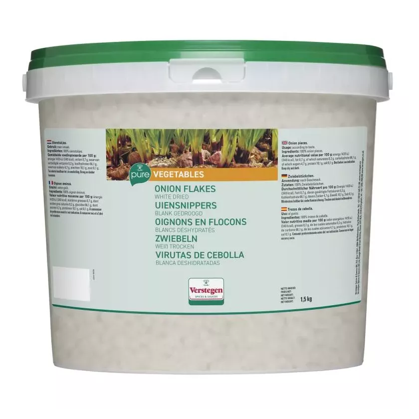 Oignons flocons blancs deshydrates 1,5kg Verstegen