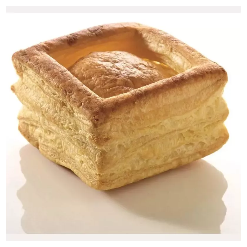 Vol-au-vent carre 8x8cm beurre Pidy chapeau fixe