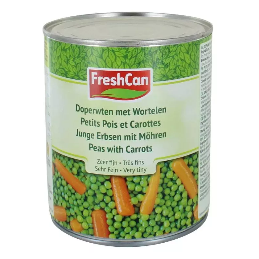 Petits pois et carottes tres fins 850ml Freshcan