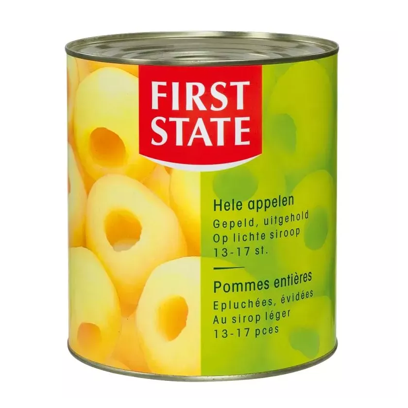 Pommes entieres evidees sirop 2,85kg First State