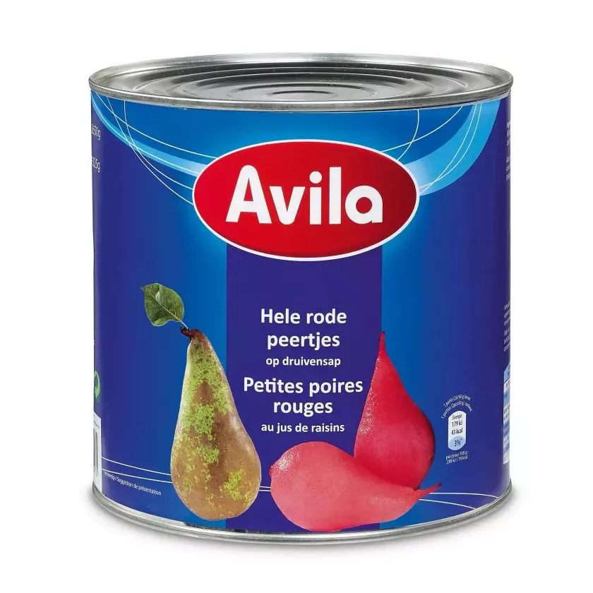 Poires a cuire entieres rouges 2,65kg Avila
