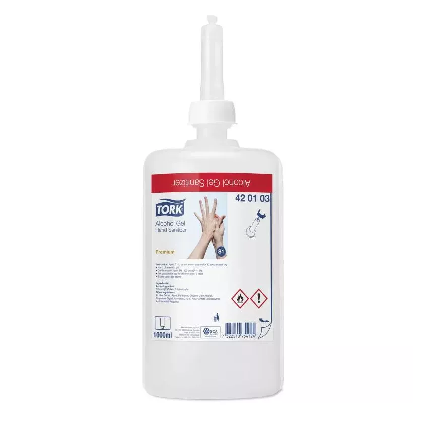 Tork alcoholgel hand sanitizer S1-420103 carton 6x1L