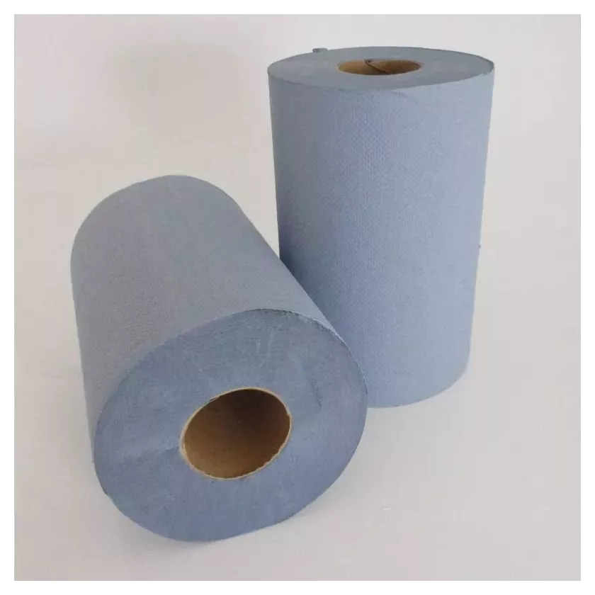 Mini rouleau papier essuie bleu avec tube 120mx20cm PrimesLab