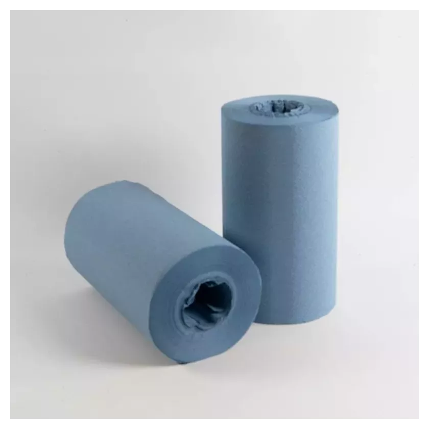 Mini rouleau papier essuie bleu sans tube 120mx20cm PrimesLab