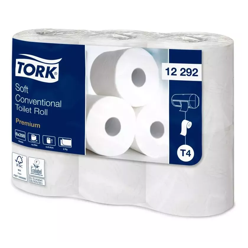 Tork rouleau papier toilette 200 Pre 12292 8x6 rouleaux T4