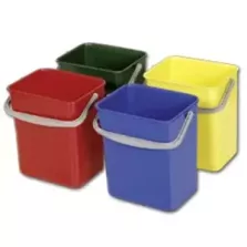 Seau hygiene 6L bleu carre Pollet