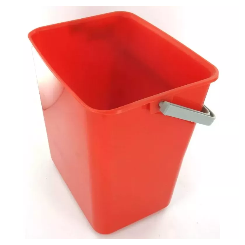 Seau hygiene 6L rouge carre Pollet
