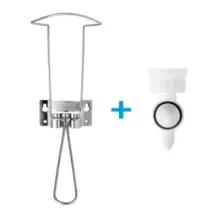 Distributeur inox au coude avec bouchon pour gel et savon 1L