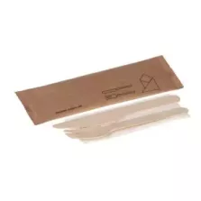 Pochette fourchette couteau et serviette bois