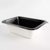 Barquette papier/PET noire 145x105x43mm