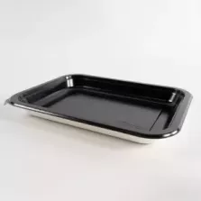 Barquette papier/PET noire 187x139x20mm