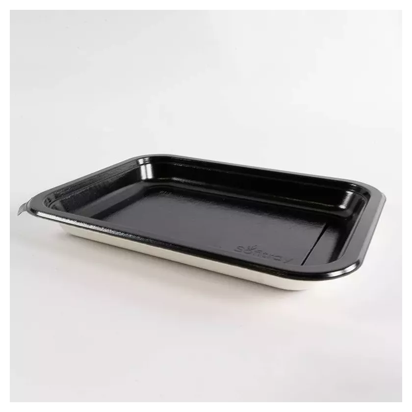 Barquette papier/PET noire 187x139x20mm