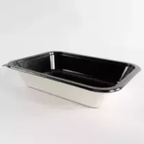 Barquette papier/PET noire 187x139x37mm