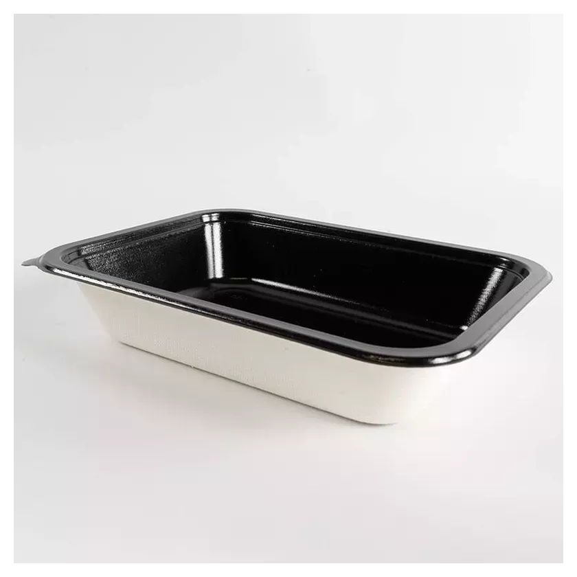 Barquette papier/PET noire 187x139x37mm
