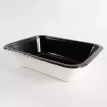 Barquette papier/PET noire 187x139x45mm