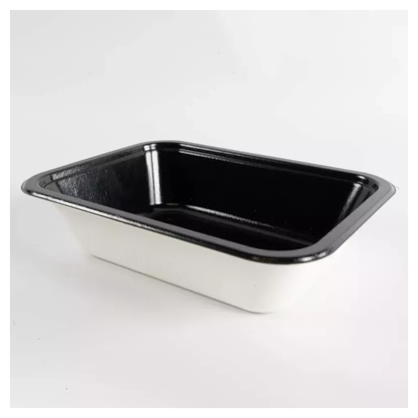 Barquette papier/PET noire 187x139x45mm