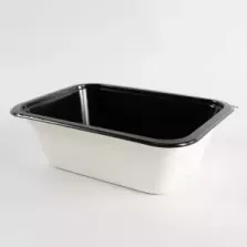 Barquette papier/PET noire 187x139x60mm