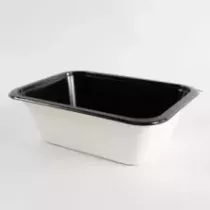 Barquette papier/PET noire 187x139x60mm