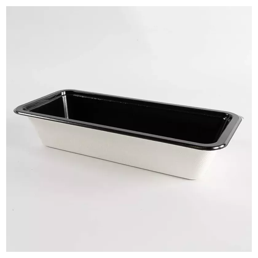Barquette papier/PET noire 227x105x45mm