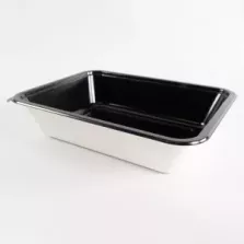 Barquette papier/PET noire 227x178x50mm