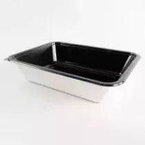 Barquette papier/PET noire 227x178x50mm