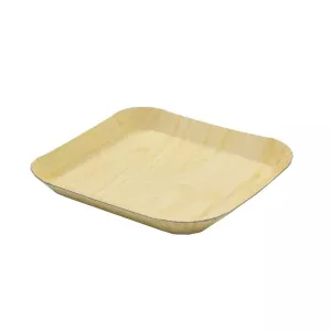 Barquette carton impression bois 105x105x12mm claire