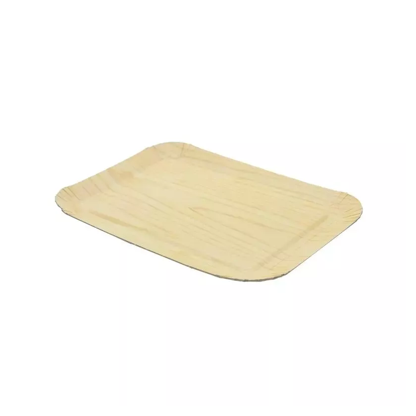 Barquette carton impression bois 155x105x12mm claire