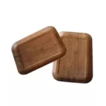 Barquette carton impression bois 155x105x12mm foncee