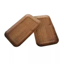 Barquette carton impression bois 185x105x12mm foncee