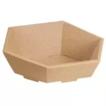 Panier carton kraft brun 257x120x67mm hexagonal M