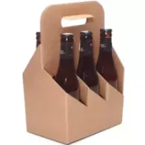 Boite kraft 6 bouteilles petite 195x130x290mm