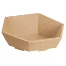 Panier carton kraft brun 202x92x52mm hexagonal S