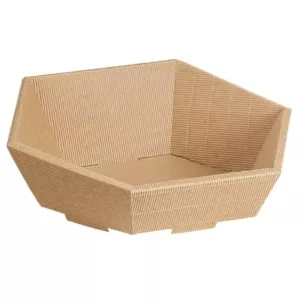 Panier carton kraft brun 202x92x52mm hexagonal S