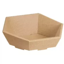 Panier carton kraft brun 313x139x84mm hexagonal L