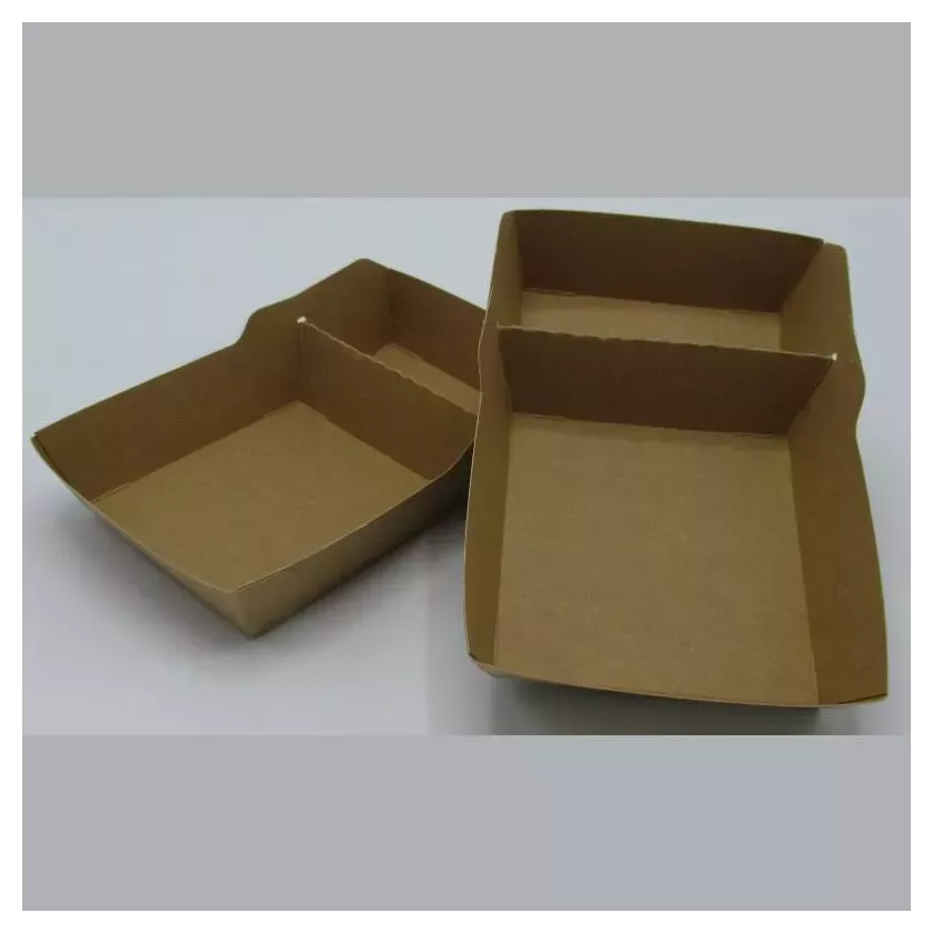 Ravier carton A20 brun 2 compartiments 105+45x105x35mm ECO