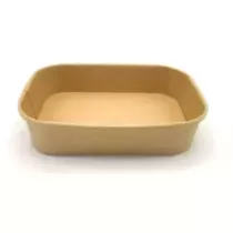 Ravier carton/PE 500ml rectangulaire brun 173x121x41mm ECO